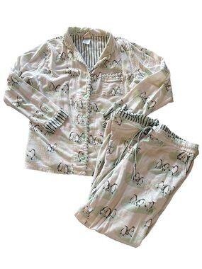Munki Munki Penguin Flannel Pajama Set M 🐧